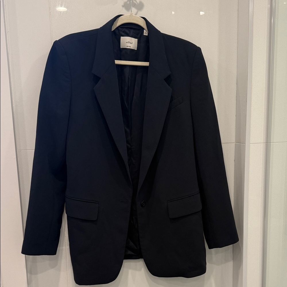 Aritzia Wilfred Women’s Navy Blue Single-Breasted Blazer